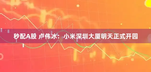 秒配A股 卢伟冰：小米深圳大厦明天正式开园